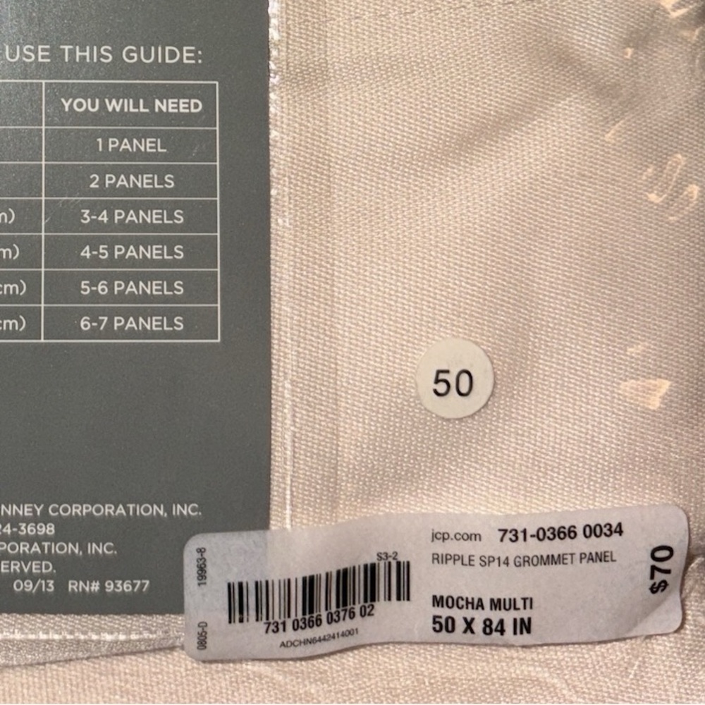 JCPenney Home Ripple Grommet Panel Curtain In Mocha Multi 50x84” - Picture 4 of 4